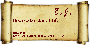 Bodiczky Jagelló névjegykártya
